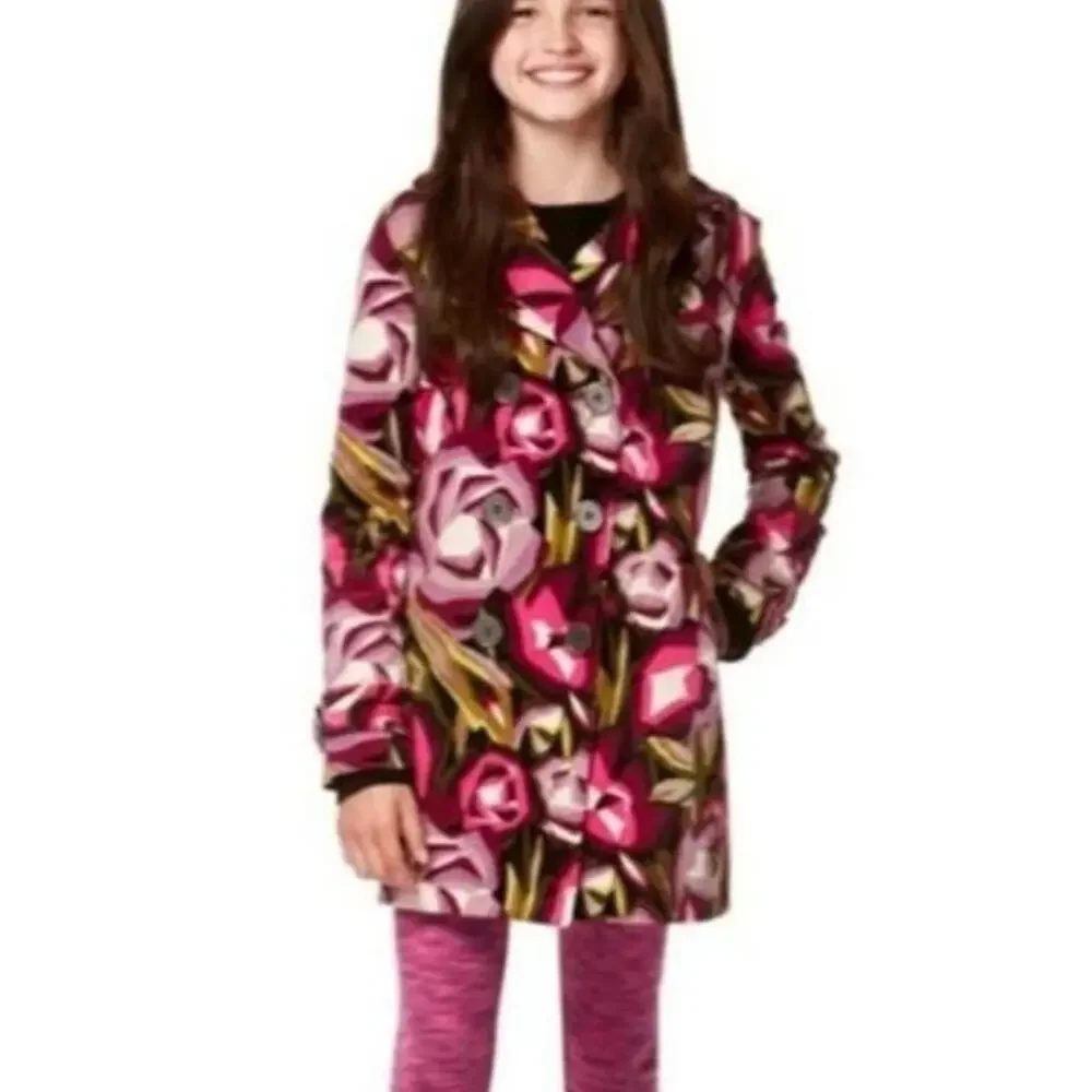 Missoni for Target floral trench velvet feel double breasted‎ coat girls 2T - 3T